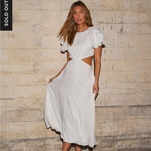 Vici Cosette Tiered Ruffle Sleeve Rope Trim Maxi Dress